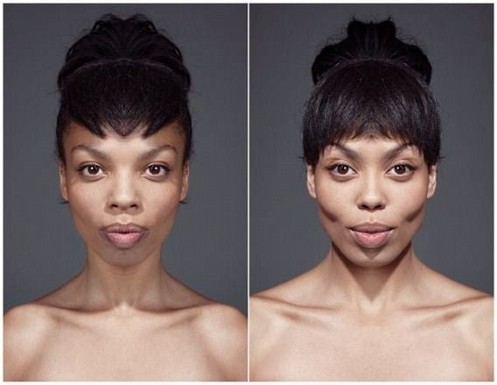 顔の右半分と左半分を反転させた比較画像